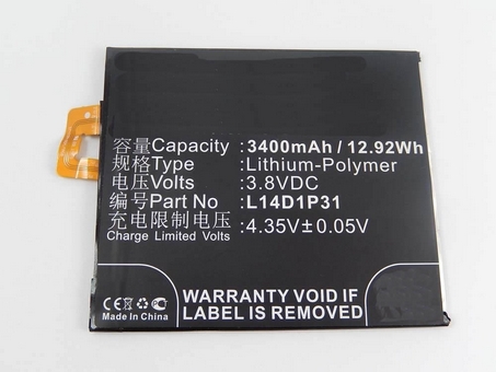 Erstatte Mobiltelefon batteri LENOVO  til L14D1P31 