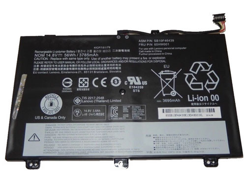 Erstatte laptop-batteri til LENOVO 00HW001 Erstatte laptop-batteri LENOVO til 00HW001