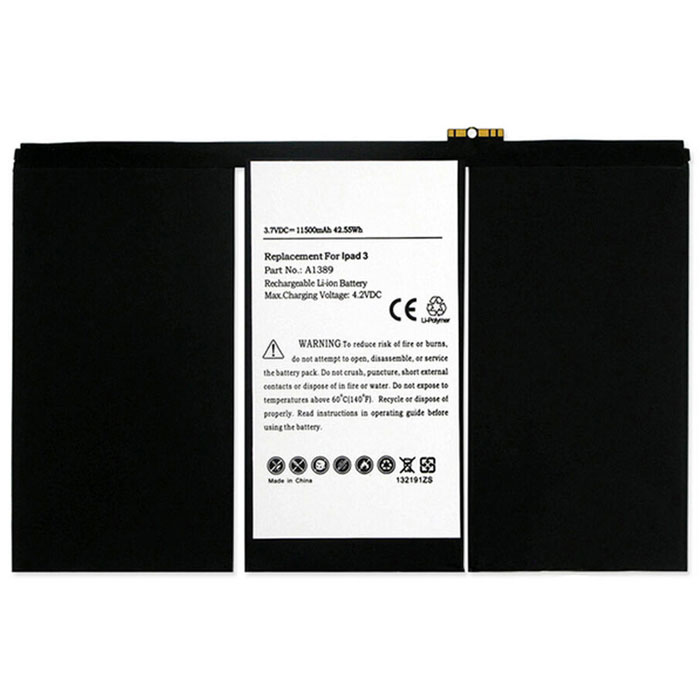 Erstatte tablet batteri til APPLE iPad 3 A1430 4G/Cellular Erstatte tablet batteri APPLE til iPad 3 A1430 4G/Cellular